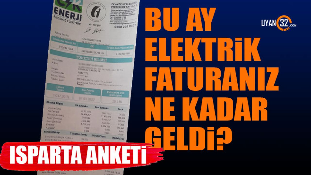 Isparta'da Elektrik Faturanız Bu Ay Ne Kadar Geldi?