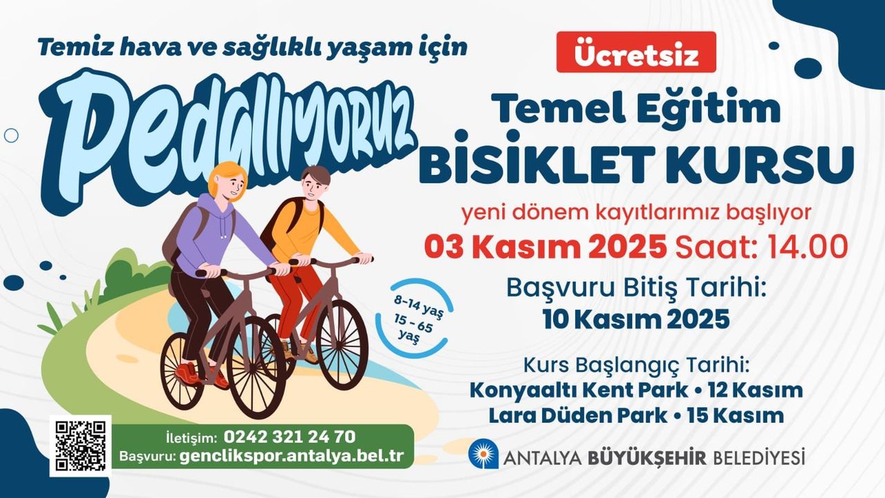 Antalya’da Bisiklet Sevdalılarına Ücretsiz Eğitim Fırsatı!