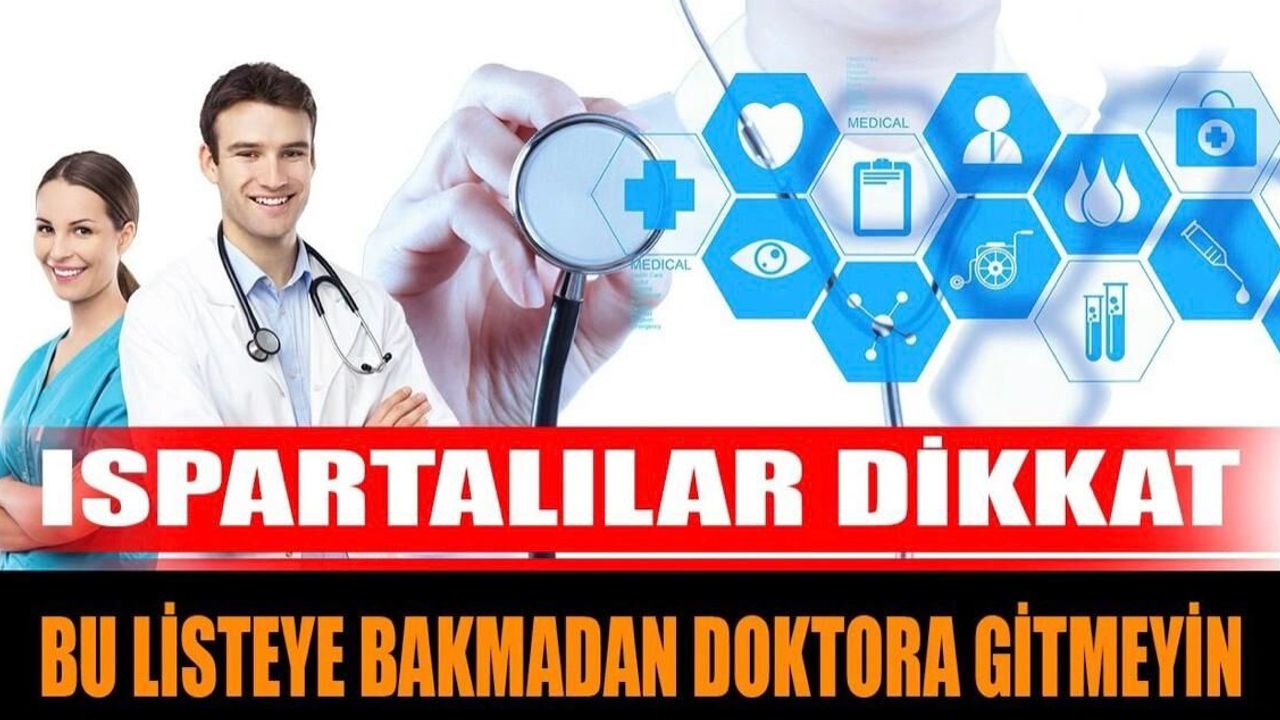 Isparta Şehit Yunus Emre Devlet Hastanesi Uzman Hekim Çalışma Listesi Açıklandı
