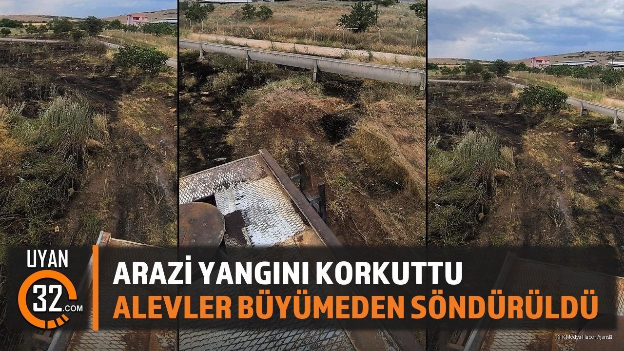 Arazi Yangını Korkuttu Alevler Büyümeden Söndürüldü