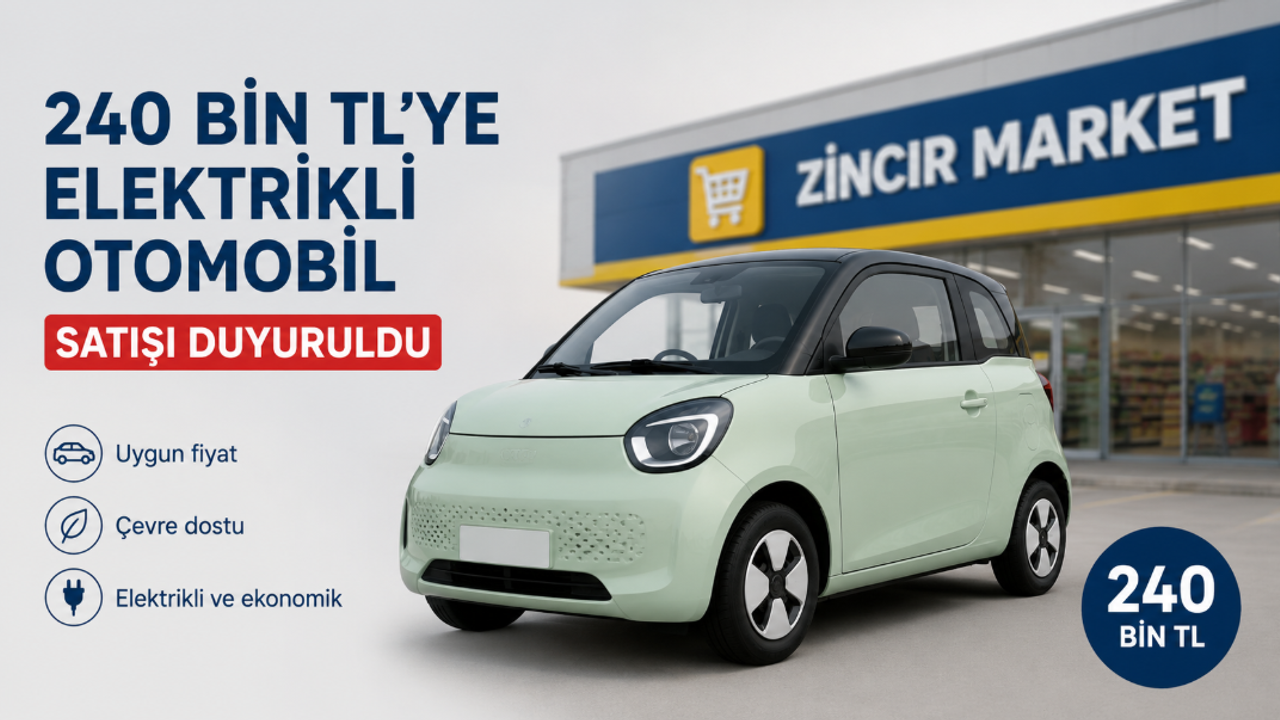 240 Bin TL'lik Elektrikli Otomobil Satışı Duyuruldu: Zincir Market Kampanyası İlgi Gördü