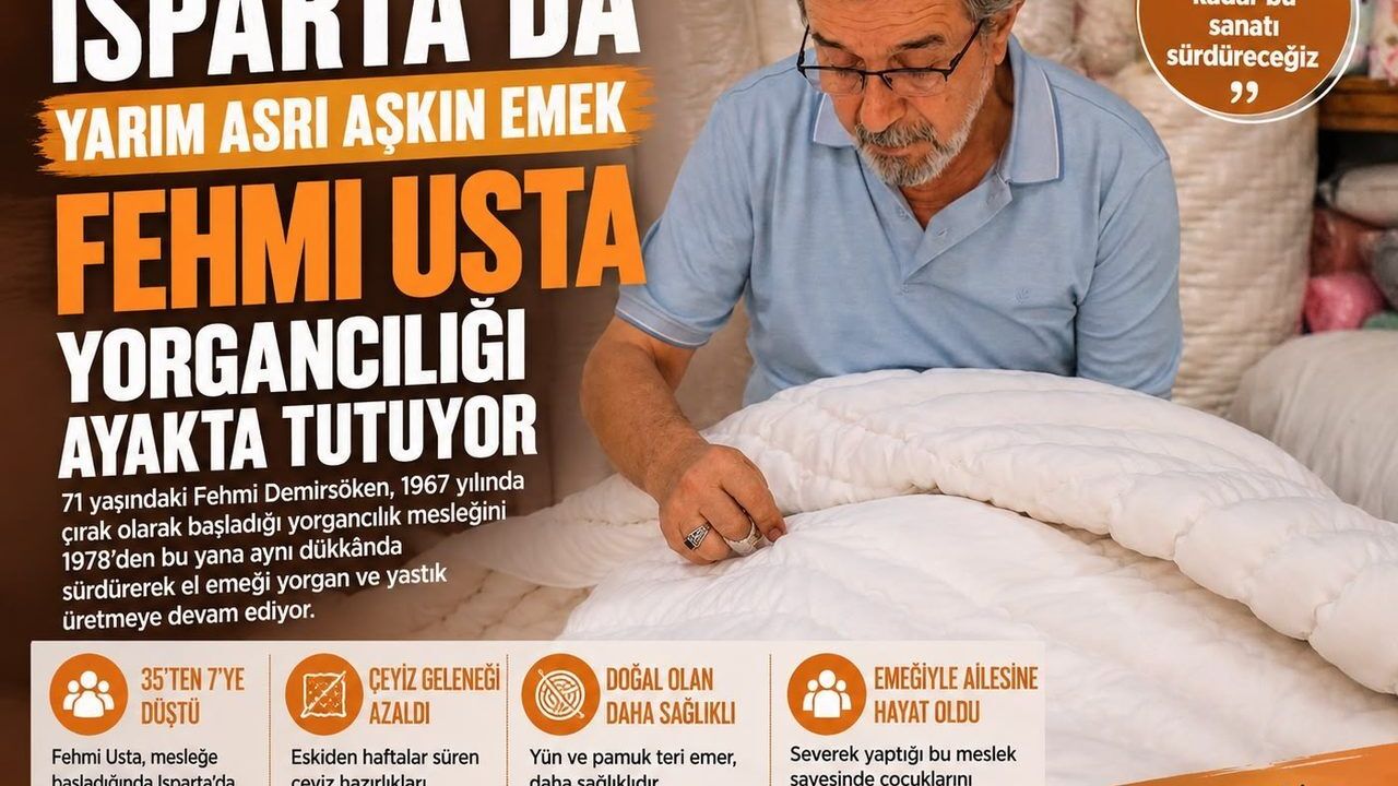 Isparta'da Yarım Asrı Aşkın Emek: Yorgancılığı Ayakta Tutuyor
