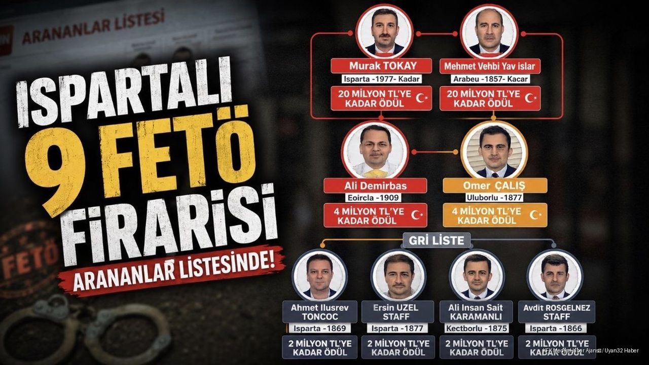 Ispartalı 9 FETÖ Firarisi Terörden Arananlar Listesinde