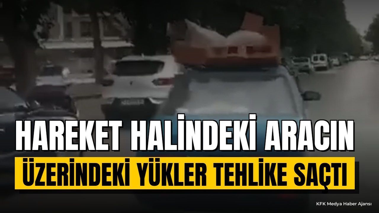 Isparta’da Otomobil Tavanında Sabitlenmeyen Yük Tehlike Saçtı