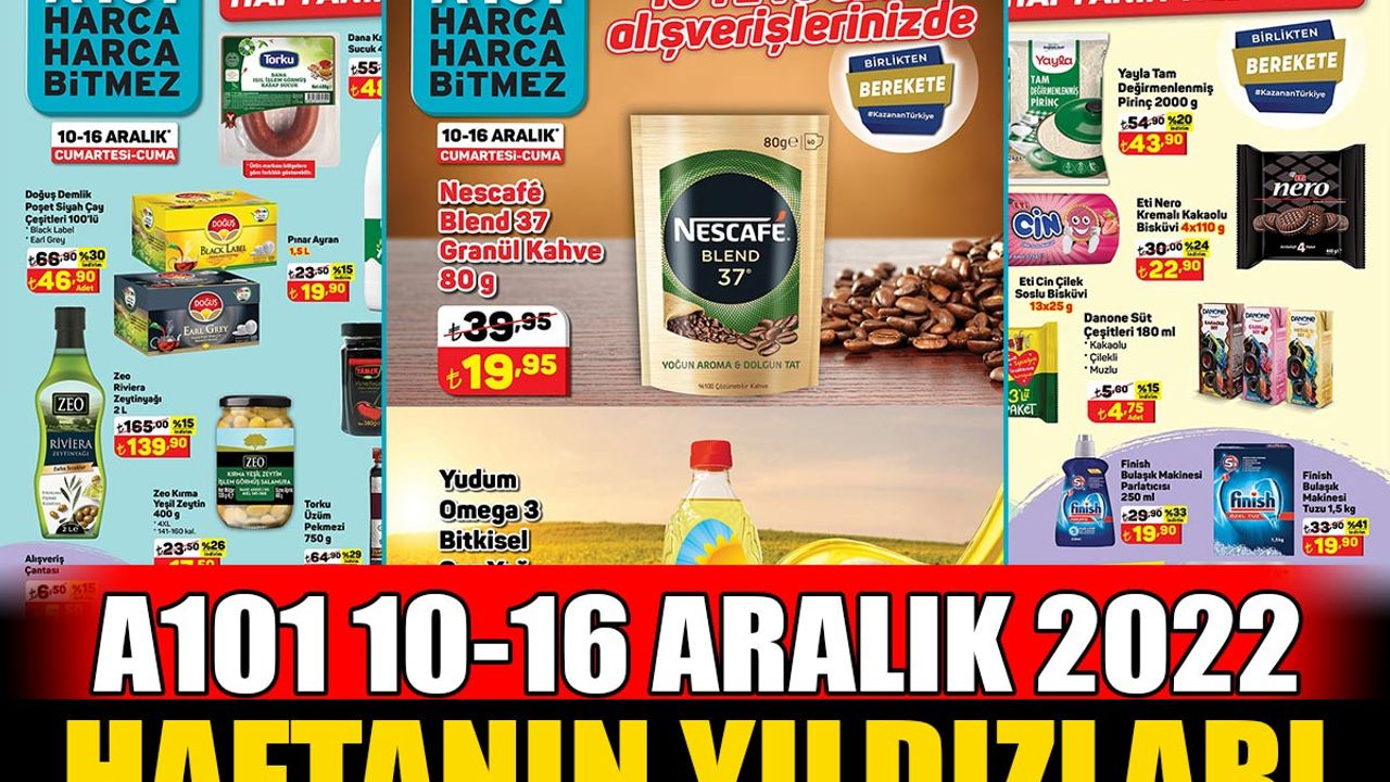A101 Haftanın Yıldızları Kataloğu 10 - 16 Aralık 2022 Listesi