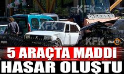 5 Araçta Maddi Hasar Meydana Geldi