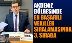 Yalım Halıcı, Akdeniz Bölgesinde en başarılı vekiller sıralamasında 3. sırada yer aldı