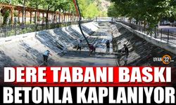 Dere tabanı baskı betonla kaplanıyor