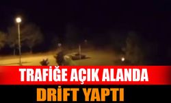 Gece Trafiğe Açık Alanda Drift Yaptı