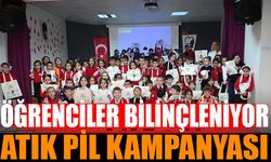 Öğrencilerle Atık Pil Toplama Kampanyasına Devam Ediyor