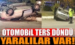 Isparta'da Otomobil Ters Döndü Yaralılar Var