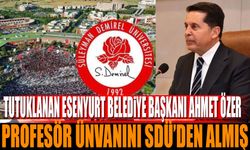 Ahmet Özer profesör ünvanını 2009 yılında Süleyman Demirel Üniversitesi'nden aldığı ortaya çıktı