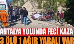 Isparta Antalya yolunda feci kaza: 3 ölü, 2 yaralı