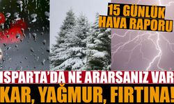 Isparta için 15 günlük hava raporu açıklandı: Kar, yağmur, fırtına ne ararsanız var!