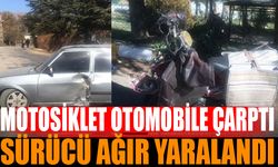 Motosiklet ve Otomobil Çarpıştı: 1 Ağır Yaralı