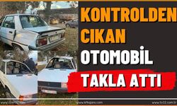 Kontrolden Çıkan Otomobil Takla Attı