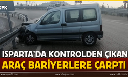 Isparta’da Kontrolden Çıkan Araç Bariyerlere Çarptı