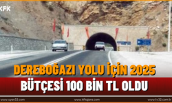 Dereboğazı Yolu İçin 2025 Bütçesi 100 Bin TL Oldu