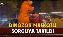 Isparta’da Dinozor Maskotu Sorguya Takıldı