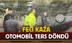 Isparta'da Feci Kaza Otomobil Ters Döndü