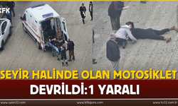 Seyir Halinde Olan Motosiklet Devrildi:1 Yaralı