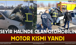 Seyir Halinde Olan Otomobilin Motor Kısmı Yandı