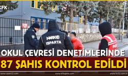 Okul çevresi denetimlerinde 87 şahıs kontrol edildi