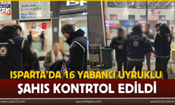 Isparta’da 16 Yabancı Uyruklu Şahıs Kontrol Edildi