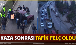 Kaza Sonrası Trafik Felç Oldu