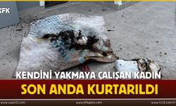 Kendini Yakmaya Çalışan Kadın Son Anda Kurtarıldı