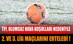 TFF, Olumsuz Hava Koşulları Nedeniyle 2. ve 3. Lig Maçlarını Erteledi!