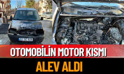 Otomobilin Motor Kısmı Alev Aldı