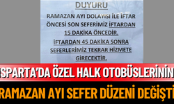 Isparta’da Özel Halk Otobüslerinin Ramazan Ayı Sefer Düzeni Değişti