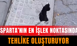 Isparta’nın en işlek noktasında tehlike oluşturuyor