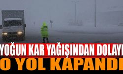 Yoğun Kar Yağışından Dolayı Yol Kapandı