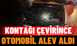 Kontağı Çevirince Otomobil Alev Aldı