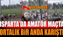 Isparta'da Amatör Maçta Ortalık Bir Anda Karıştı (Video Haber)
