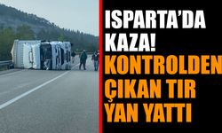 Kontrolden Çıkan TIR Yan Yattı