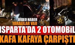 Isparta'da Otomobiller Kafa Kafaya Çarpıştı Yaralılar Var