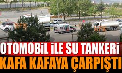 Isparta'da Otomobil ile Su Tankeri Kafa Kafaya Çarpıştı