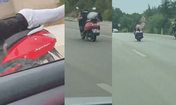 Isparta-Eğirdir Karayolu'nda Tehlikeli Motosiklet Sürüşü Kamerada