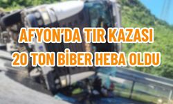 Afyonkarahisar'da Biber Yüklü Tır Devrildi