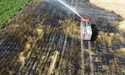 Afyonkarahisar Şuhut'ta buğday tarlası yandı