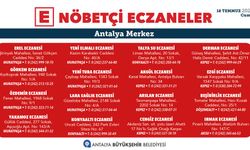 18 TEMMUZ 2025 CUMA ANTALYA NÖBETÇİ ECZANE LİSTESİ