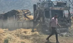 Saman yüklü tır çıkan yangında kül oldu
