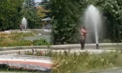 Isparta’da Sıcaklardan Bunalan Adam Süs Havuzuna Girdi