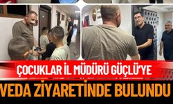 Çocuklardan İl Müdürü Güçlü’ye Veda Ziyareti