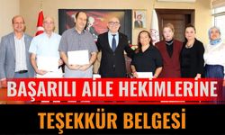 Isparta’da Başarılı Aile Hekimlerine Teşekkür Belgesi