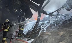 Erzurum'da boya fabrikasında yangın