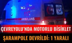 Çevreyolu’nda motorlu bisiklet şarampole devrildi: 1 yaralı